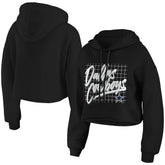 Dallas Cowboys WEAR by Erin Andrews Women's Domestic Cropped Pullover Hoodie - Black - NFL
