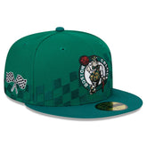 New Era Boston Celtics Rally Drive Checkerboard 59FIFTY Crown Fitted Hat Kelly Green