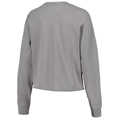 Chicago Bulls The Wild Collective Women's Band Cropped Long Sleeve T-Shirt Gray