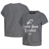 Phoenix Suns The Wild Collective Women's Embroidered Fleece Raglan Short Sleeve Pullover Sweatshirt Gray