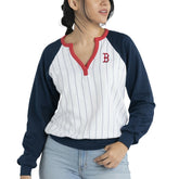 Boston Red Sox Lusso Women's Mack Fleece V-Neck Pullover Top Outlet