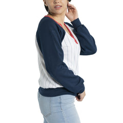 Boston Red Sox Lusso Women's Mack Fleece V-Neck Pullover Top Outlet