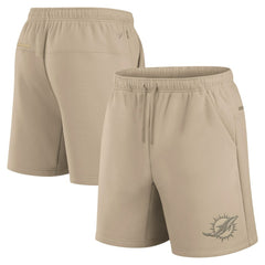 Miami Dolphins Unisex Elements Super Soft Fleece Shorts - Khaki - Fanatics