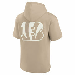 Cincinnati Bengals Unisex Elements Super Soft Fleece Short Sleeve Pullover Hoodie - Khaki - Fanatics