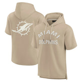 Miami Dolphins Unisex Elements Super Soft Fleece Short Sleeve Pullover Hoodie - Khaki - Fanatics