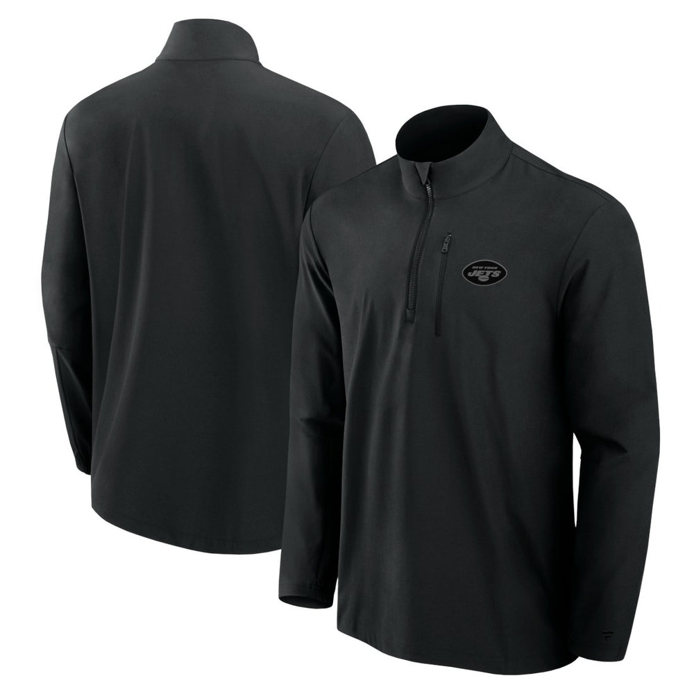 New York Jets Front Office Micro Tonal Quarter-Zip Pullover - Black - Fanatics