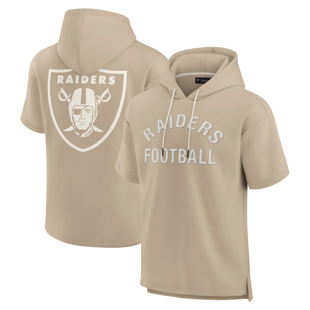 Las Vegas Raiders Unisex Elements Super Soft Fleece Short Sleeve Pullover Hoodie - Khaki - Fanatics