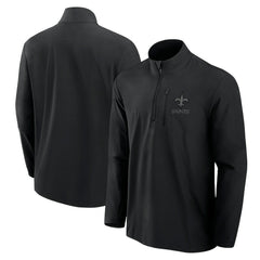 New Orleans Saints Front Office Micro Tonal Quarter-Zip Pullover - Black - Fanatics