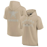 Dallas Cowboys Unisex Elements Super Soft Fleece Short Sleeve Pullover Hoodie - Khaki - Fanatics