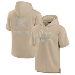 Dallas Cowboys Unisex Elements Super Soft Fleece Short Sleeve Pullover Hoodie - Khaki - Fanatics