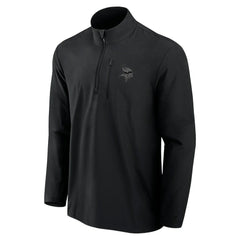 Minnesota Vikings Front Office Micro Tonal Quarter-Zip Pullover - Black - Fanatics