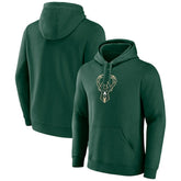 Fanatics Milwaukee Bucks Primary Logo Pullover Hoodie Hunter Green