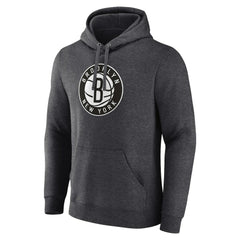 Fanatics Brooklyn Nets Primary Logo Pullover Hoodie Heather Charcoal