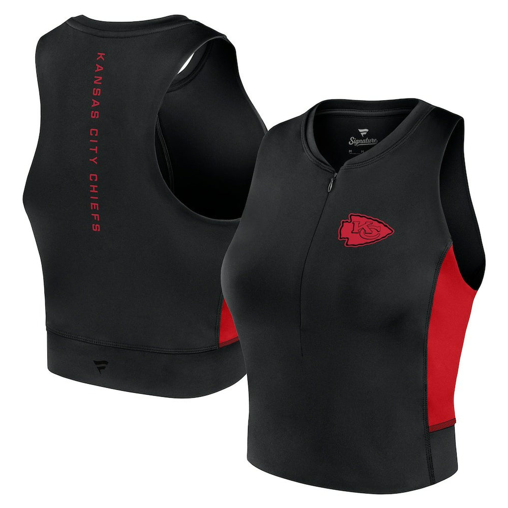 Kansas City Chiefs Women's Studio Fitted Gym Tank Top - Black - Fanatics