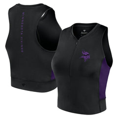Minnesota Vikings Women's Studio Fitted Gym Tank Top - Black - Fanatics