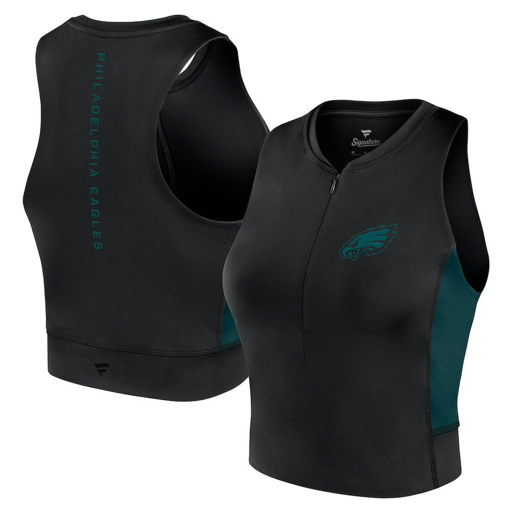 Philadelphia Eagles Women's Studio Fitted Gym Tank Top - Black - Fanatics