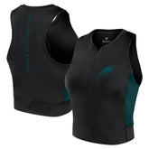 Philadelphia Eagles Women's Studio Fitted Gym Tank Top - Black - Fanatics