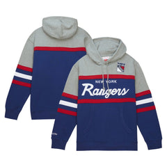 New York Rangers Head Coach Pullover Hoodie - Blue/Gray | NHL Clearance