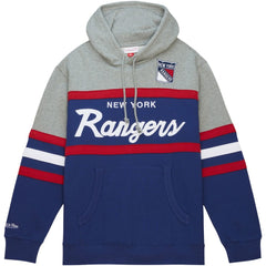 New York Rangers Head Coach Pullover Hoodie - Blue/Gray | NHL Clearance