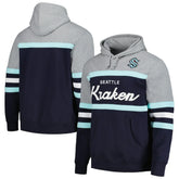 Seattle Kraken Head Coach Pullover Hoodie - Deep Sea Blue/Gray | NHL on sale