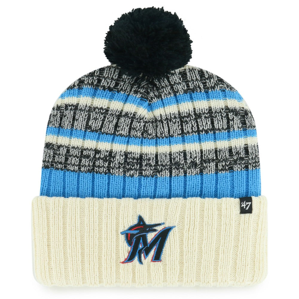 Miami Marlins '47 Tavern Cuffed Knit Hat with Pom Sale