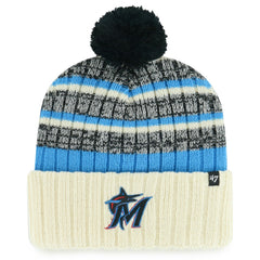 Miami Marlins '47 Tavern Cuffed Knit Hat with Pom Sale