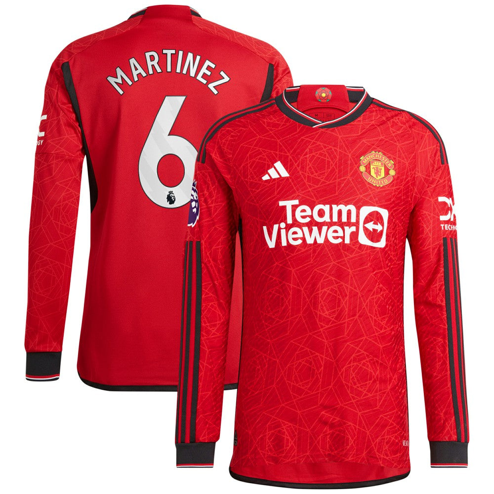 Adidas - Lisandro Martínez Manchester United 2023/24 Home Long Sleeve Player Jersey - Red