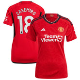 Adidas - Casemiro Manchester United Women's 2023/24 Home Replica Player Jersey - Red