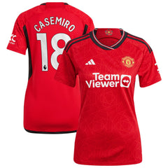 Adidas - Casemiro Manchester United Women's 2023/24 Home Replica Player Jersey - Red