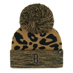 Boston Red Sox '47 Women's Leopard Rosette Cuffed Knit Hat with Pom Online