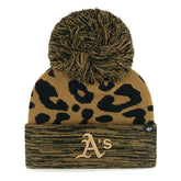 Athletics '47 Women's Leopard Rosette Cuffed Knit Hat with Pom Outlet