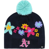 Athletics '47 Girls Youth Buttercup Knit Beanie with Pom for sale