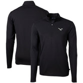 Philadelphia Eagles Cutter & Buck Gridiron Classics Big & Tall Virtue Eco Pique Recycled Quarter-Zip Pullover Top - Black - NFL