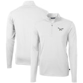 Philadelphia Eagles Cutter & Buck Gridiron Classics Big & Tall Virtue Eco Pique Recycled Quarter-Zip Pullover Top - White - NFL