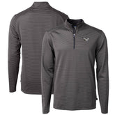 Philadelphia Eagles Cutter & Buck Gridiron Classics Big & Tall Virtue Eco Pique Micro Stripe Recycled Quarter-Zip Pullover Top - Charcoal - NFL