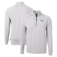 Philadelphia Eagles Cutter & Buck Gridiron Classics Big & Tall Adapt Eco Knit Heather Quarter-Zip Pullover Top - Heather Gray - NFL
