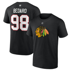 Connor Bedard Chicago Blackhawks Fanatics Authentic Stack Name & Number T-Shirt - Black | Fanatics sale