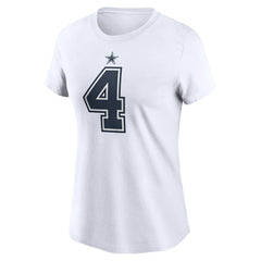 Dak Prescott Dallas Cowboys Women's Player Name & Number T-Shirt - White - Nike