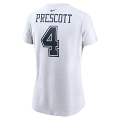 Dak Prescott Dallas Cowboys Women's Player Name & Number T-Shirt - White - Nike