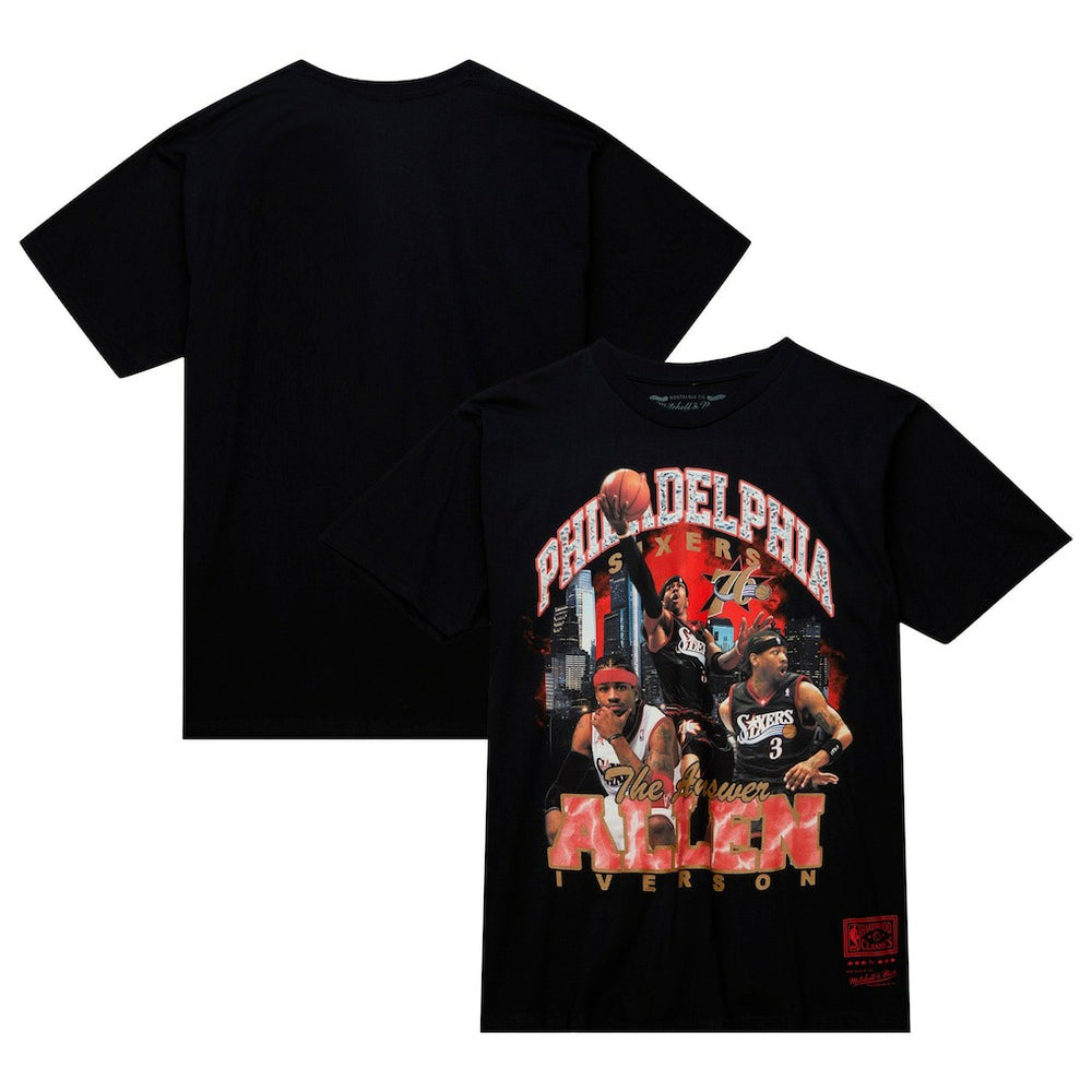 Mitchell & Ness Allen Iverson Philadelphia 76ers Hardwood Classics Bling Concert Player T-Shirt Black