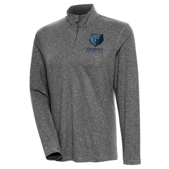 Memphis Grizzlies Antigua Women's Confront Quarter-Zip Pullover Top Heather Black