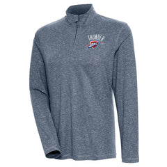 Oklahoma City Thunder Antigua Women's Confront Quarter-Zip Pullover Top Heather Navy