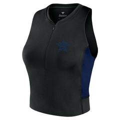 Houston Astros Fanatics Women's Studio Half-Zip Fitted Gym Tank Top Outlet