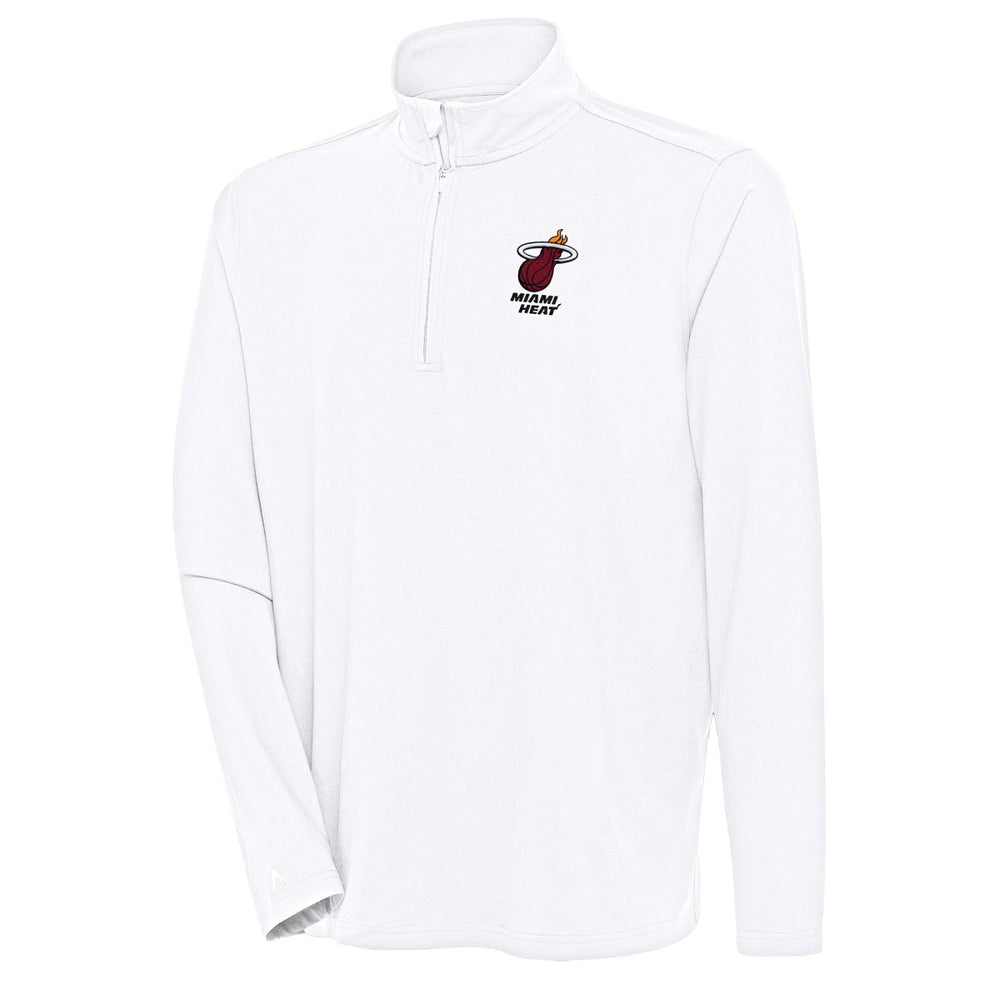 Miami Heat Antigua Hunk Quarter-Zip Pullover Top White