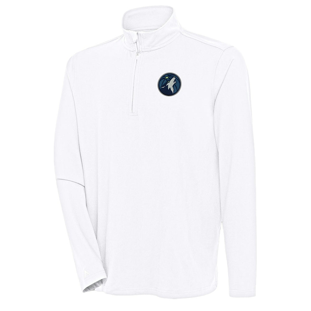 Minnesota Timberwolves Antigua Hunk Quarter-Zip Pullover Top White
