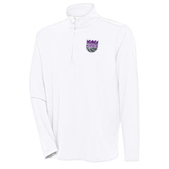 Sacramento Kings Antigua Hunk Quarter-Zip Pullover Top White