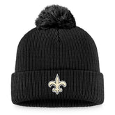 New Orleans Saints Women's Logo Cuffed Knit Hat with Pom - Black - Fanatics