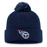 Tennessee Titans Women's Logo Cuffed Knit Hat with Pom - Navy - Fanatics