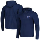 St. Louis Blues Antigua Spikes Raglan Quarter-Zip Hoodie - Heather Navy | NHL Lifestyle