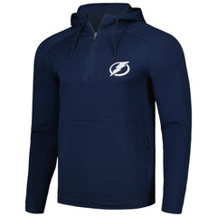 Tampa Bay Lightning Antigua Spikes Raglan Quarter-Zip Hoodie - Heather Navy | NHL Lifestyle
